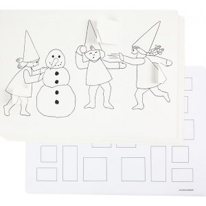 Calendrier de Noël avec des lutins dans des batailles de boules de neige - blanc - A3 - 30 pcs Calendrier de Noël avec des lutins dans des batailles de boules de neige - blanc - A3 - 30 pcs