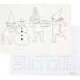 Calendrier de Nol avec des lutins dans des batailles de boules de neige - blanc - A3 - 30 pcs