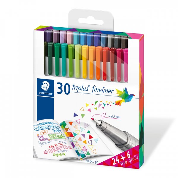 Feutres fins Triplus - 30 stylos