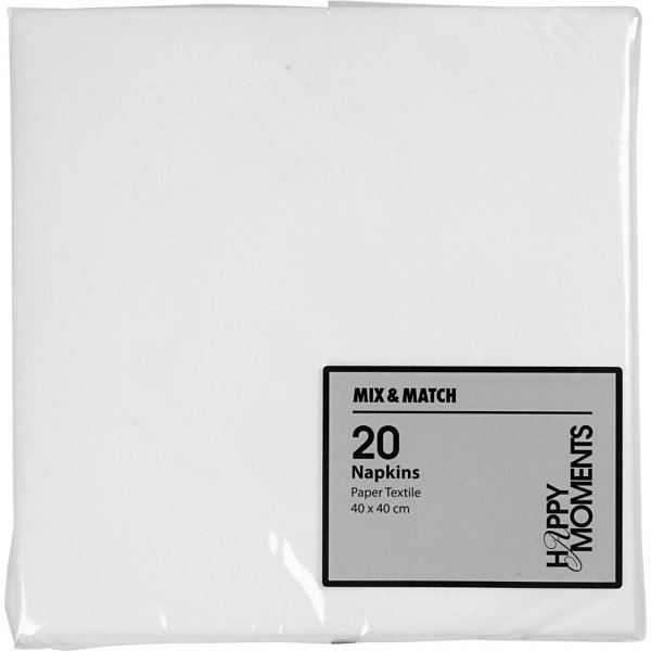 Serviettes - blanches - 20 pcs Serviettes - blanches - 20 pcs