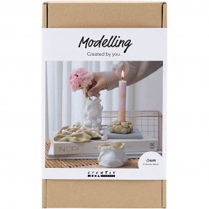 Kit de bricolage en pâte à modeler pour vases et bougeoirs, beige, ivoire et blanc cassé, 4 pièces Kit de bricolage en pâte à modeler pour vases et bougeoirs, beige, ivoire et blanc cassé, 4 pièces