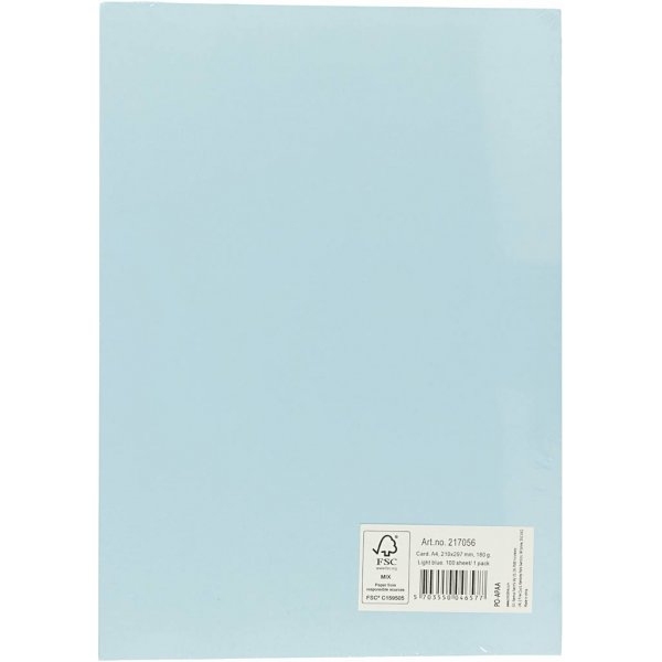 Carton coloré - bleu clair - A4 - 180 g - 100 feuilles Carton coloré - bleu clair - A4 - 180 g - 100 feuilles