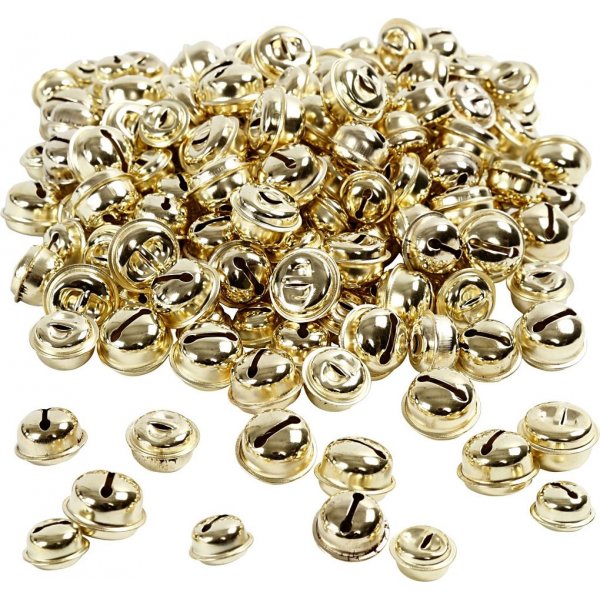Anneaux cloches - or - 220 pcs - 13/15/17 mm