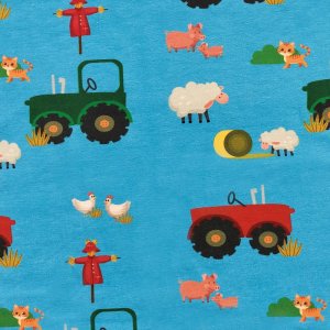 Jersey à motifs 145 cm - Farmer - bleu Jersey à motifs 145 cm - Farmer - bleu