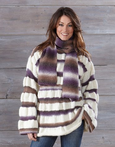 Patron tricot - Grand pull et écharpe Patron tricot - Grand pull et écharpe