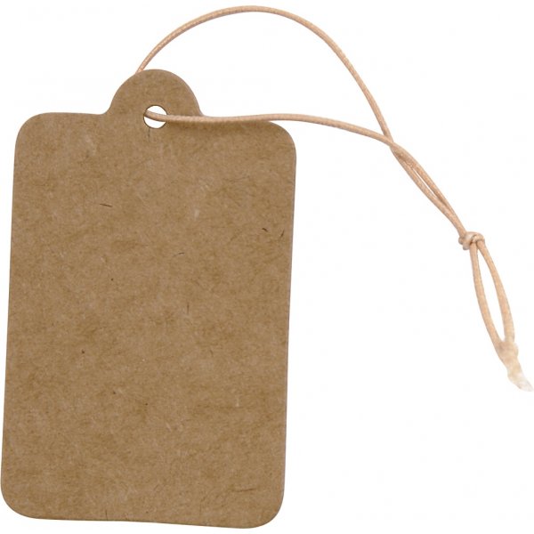 Etiquettes en carton fort - 25 x 40 mm - marron clair - 100 pcs