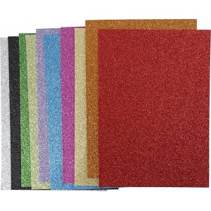 Caoutchouc décoratif - couleurs pailletées mélangées - A4 - 10 pcs Caoutchouc décoratif - couleurs pailletées mélangées - A4 - 10 pcs
