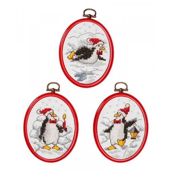 Kit de broderie Tableaux - Pingouins de Nol
