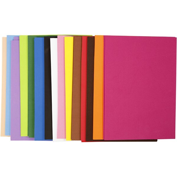 Caoutchouc dcoratif - couleurs mlanges - A4 - 30 pcs