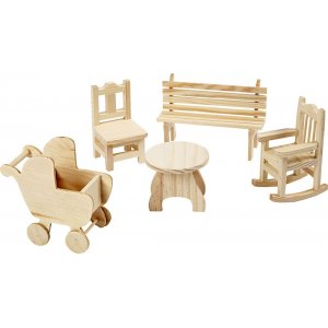 Mini meuble - chaise - banc - chaise à bascule - table - landau - 50 pcs Mini meuble - chaise - banc - chaise à bascule - table - landau - 50 pcs