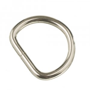 Anneau en D soudé 25x21x4 mm - Nickelé Anneau en D soudé 25x21x4 mm - Nickelé