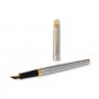 Stylo plume Waterman Hmisphre - Acier inoxydable Garniture Dore - Bleu Moyen