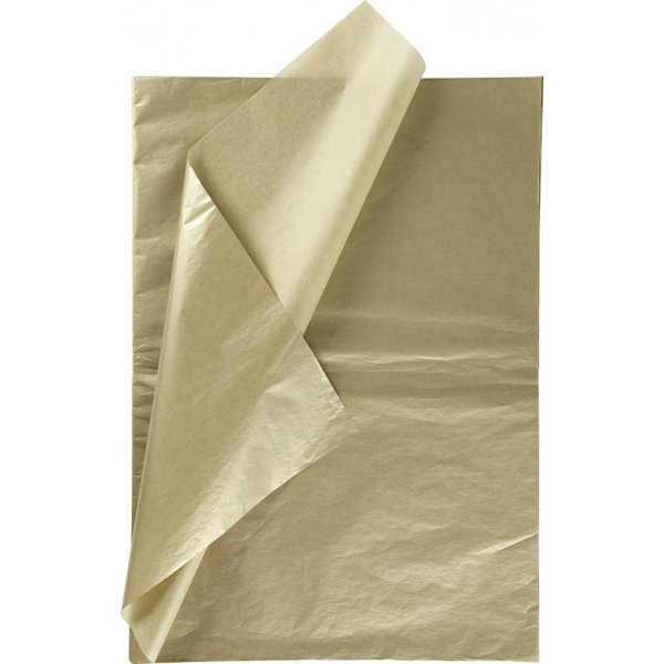 Papier de soie - dor - 50 x 70 cm - 14 g -6 feuilles