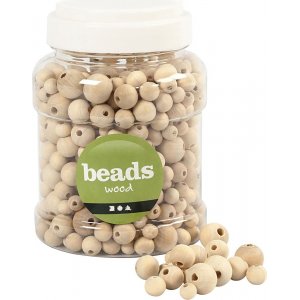 Perles en bois - différentes tailles - 400 ml Perles en bois - différentes tailles - 400 ml