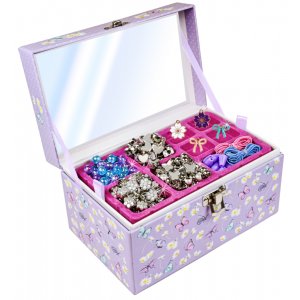 Bo�te � bijoux avec perles et miroir