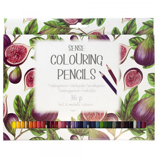 Crayons de couleur Sense - 36 crayons, dont 6 couleurs mtallises