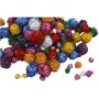 Pompons - couleurs vives - paillettes - 300 g