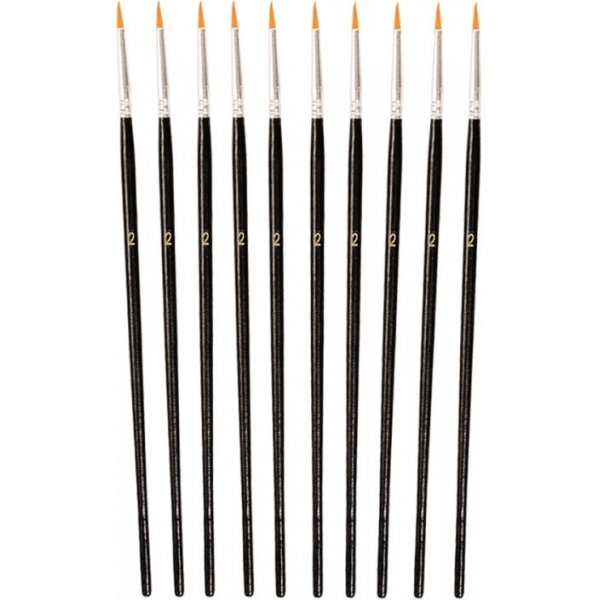 Pinceau synthtique rond no. 2  10 pices