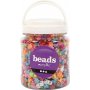 Perles en plastique - couleurs fortes - transparentes - 700 ml