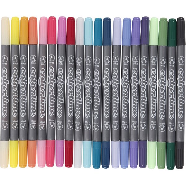 Marqueur Colortime Double - couleurs complémentaires - 20 pcs Marqueur Colortime Double - couleurs complémentaires - 20 pcs