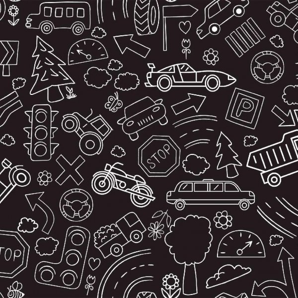 Toile cire PVC Griffel voiture - Noir