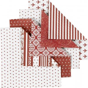 Papier origami - rouge/blanc - 10 x 10 cm - 50 feuilles Papier origami - rouge/blanc - 10 x 10 cm - 50 feuilles