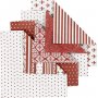 Papier origami - rouge/blanc - 10 x 10 cm - 50 feuilles