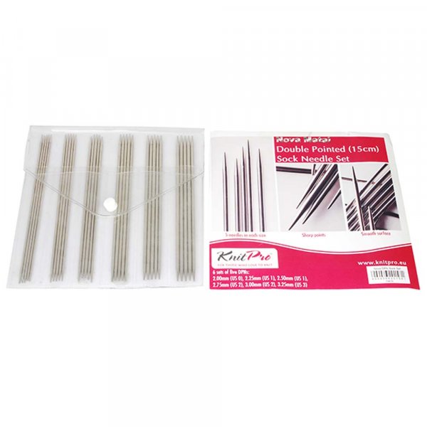 Set  tricoter Aiguilles  bas Nova mtal - 15 cm