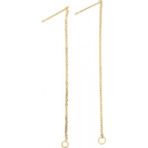 Boucles d'oreilles avec chaîne - plaqué or - 2 pcs Boucles d'oreilles avec chaîne - plaqué or - 2 pcs