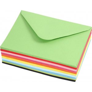 Enveloppe - couleurs mélangées - 11,5 x 16 cm - 10 x 10 pcs Enveloppe - couleurs mélangées - 11,5 x 16 cm - 10 x 10 pcs