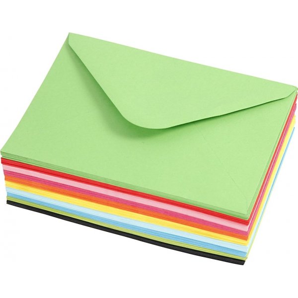 Enveloppe - couleurs mlanges - 11,5 x 16 cm - 10 x 10 pcs