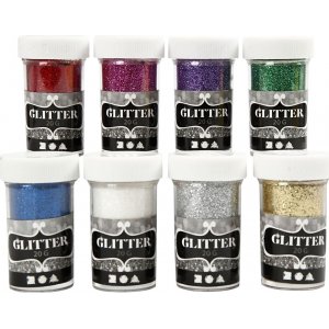 Paillettes - couleurs mélangées - 8 x 20 g Paillettes - couleurs mélangées - 8 x 20 g
