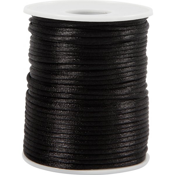 Cordon satiné - noir - 50 m Cordon satiné - noir - 50 m