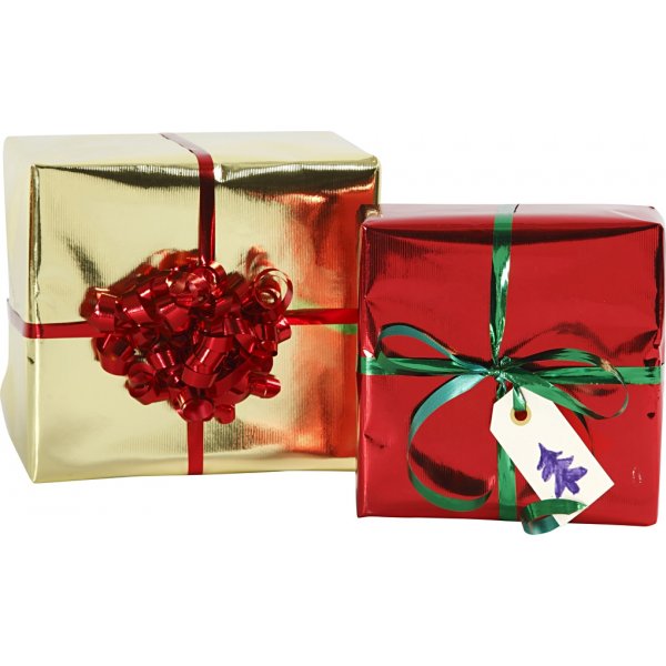 Papier cadeau - rouge mtallis - 100 m
