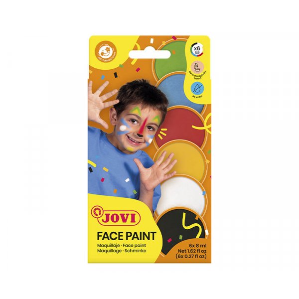 Set de peinture pour le visage - Jovi - 6 pots de peinture 8 ml couleurs mlanges