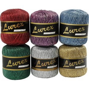 Fil Lurex - couleurs mélangées - 6 x 25 g Fil Lurex - couleurs mélangées - 6 x 25 g