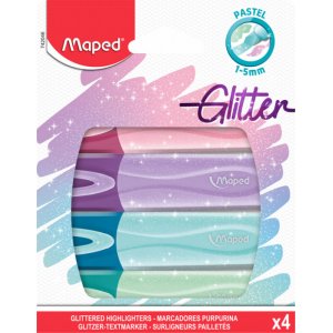 Coffret surligneurs - Maped - Crayons pailletés Pastel 4-pack Coffret surligneurs - Maped - Crayons pailletés Pastel 4-pack