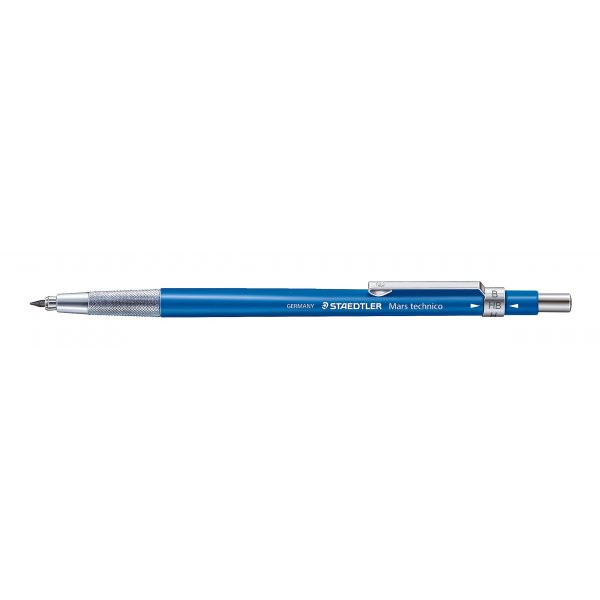 Stylo bille Mars technico Acier 2mm HB - Bleu
