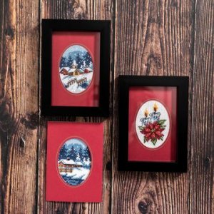 Kit de broderie - Carte de Noël hiver 3-pack Kit de broderie - Carte de Noël hiver 3-pack
