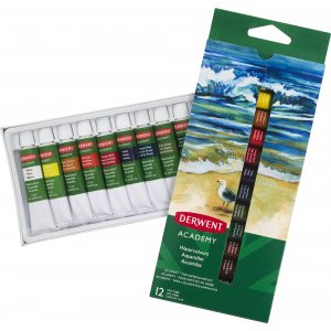 Derwent Academy Peinture aquarelle 12 ml - 12 couleurs Derwent Academy Peinture aquarelle 12 ml - 12 couleurs