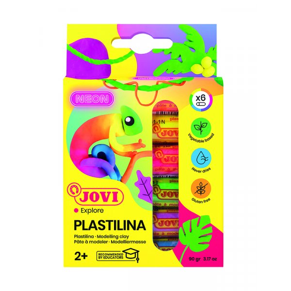 Argile - Jovi Plastilina - pack de 6 couleurs fluo mlanges 15 g