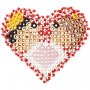 Assiettes perles - Ovale, coeur, hexagonal, cercle, carr, toile - 7x7,5-10,5x9,5 cm - 6 pcs