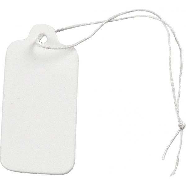 Etiquettes en carton fort - 15 x 30 mm - blanc - 100 pcs