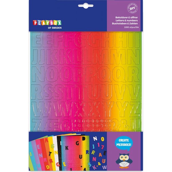Carton lettres & chiffres & papier ondul - 10 feuilles