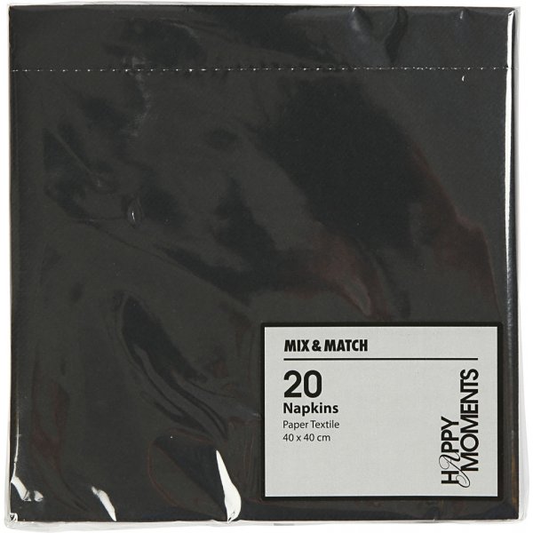 Serviettes - noir - 20 pcs