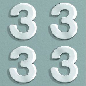 Décoration en cire numéro 8 mm - argent brillant 4 pcs. 3 Décoration en cire numéro 8 mm - argent brillant 4 pcs. 3