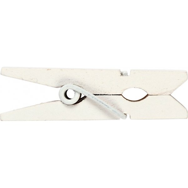 Mini pince  linge - blanc - 20 pcs