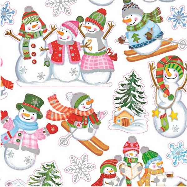 Autocollants - bonhomme de neige sur les skis Autocollants - bonhomme de neige sur les skis