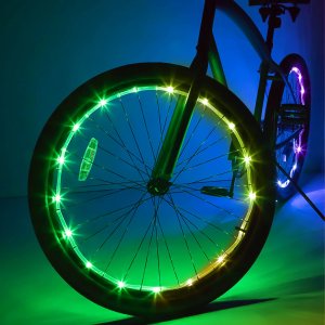 �clairage LED multicolore pour roue de v�lo 213 cm - fonctionne sur piles