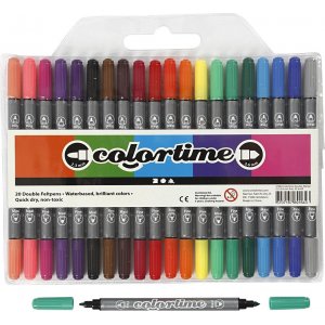 Marqueur Colortime Double - couleurs standards - 20 pcs Marqueur Colortime Double - couleurs standards - 20 pcs